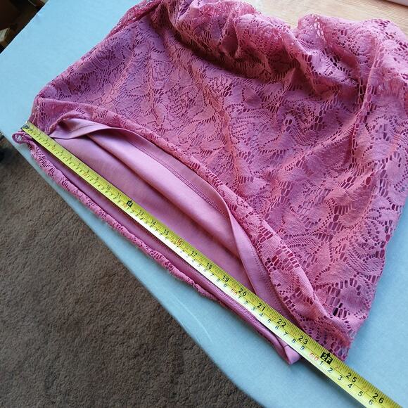 AEO Pink Bustier Lace Babydoll Dress Small removable padding adjustable straps - Picture 14 of 16